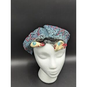 VTG Y2K Halloween Cap/Hat Brain With Eyes 2000 Vintage - Latex Halloween Costume